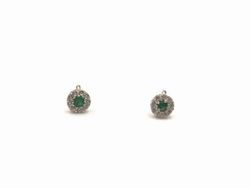 Pendientes bebe Circle Emerald oro 18 quilates