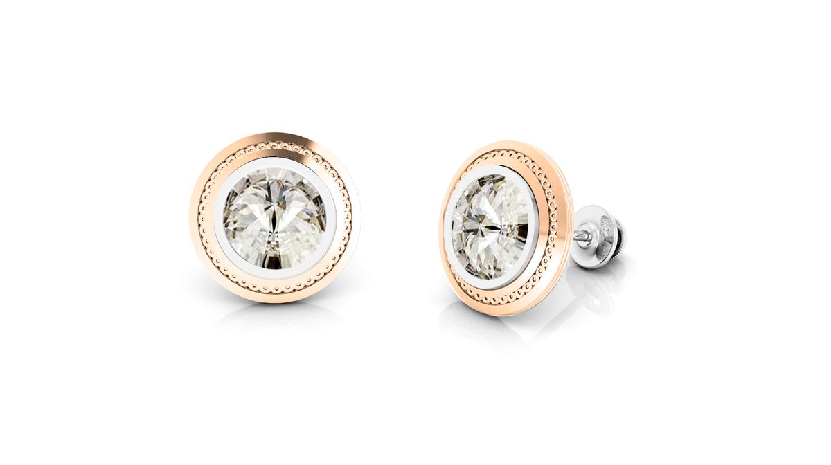 Pendientes de mujer rodiados con cristal swarovski color blanco