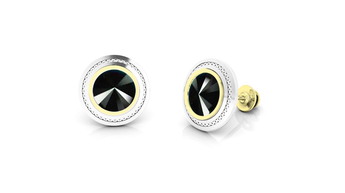 Pendientes de mujer rodiados con cristal swarovski color negro