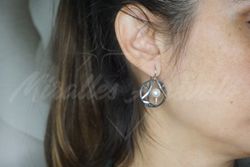 Top Silber lange gealterte Silberohrringe mit Perle