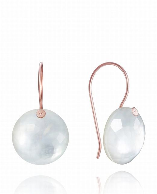 Pendientes de plata bañados en oro rosa con perla