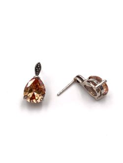 Pendientes Elegant de plata de ley Amber