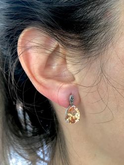 Pendientes Elegant de plata de ley Amber