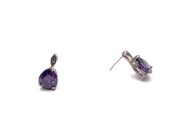 Pendientes Elegant de plata de ley Purple