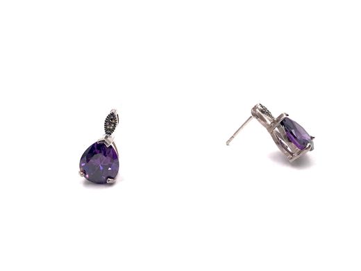 Pendientes Elegant de plata de ley Purple