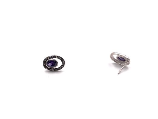 Pendientes Elegant de plata de ley Purple