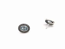 Boucles d'oreilles bleues en argent sterling