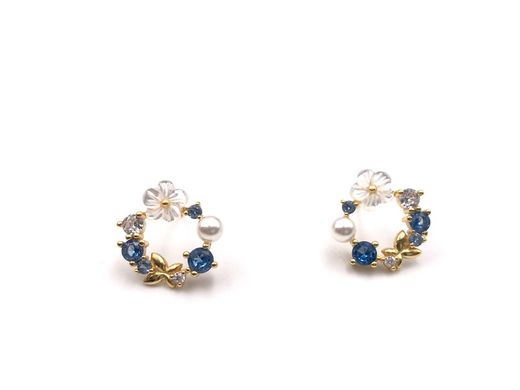 Pendientes en plata de ley chapado en oro Martinica