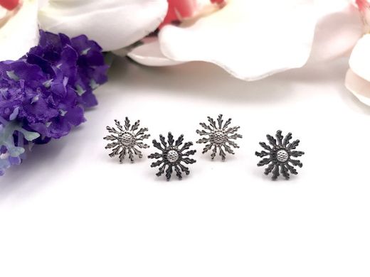 Brincos de prata esterlina pretos Eguzkilore