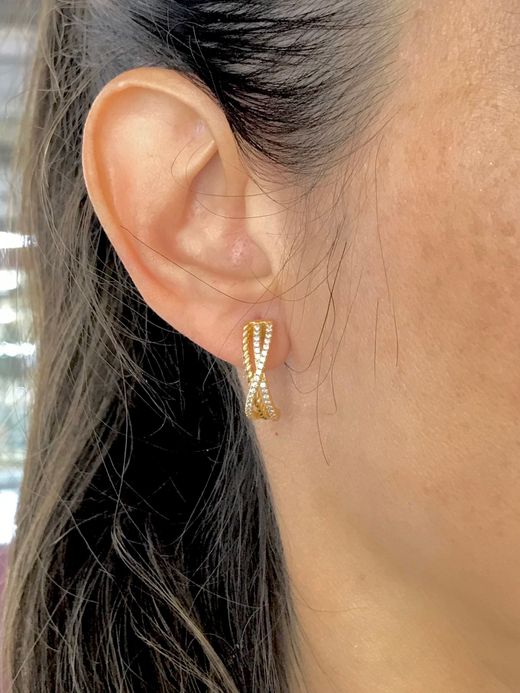 Pendientes en plata de ley Lines