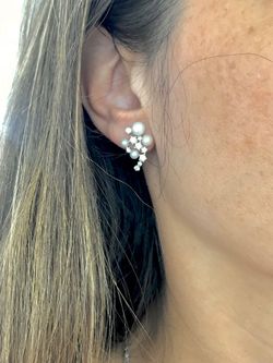 Pendientes en plata de ley Multi Pearls