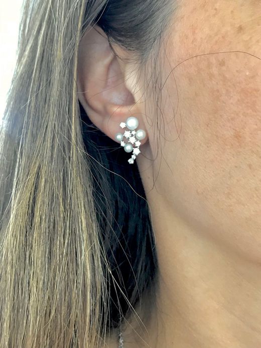 Pendientes en plata de ley Multi Pearls