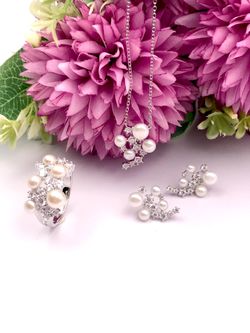 Pendientes en plata de ley Multi Pearls