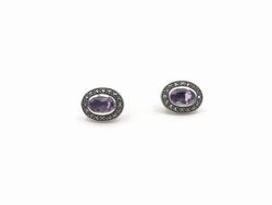 Pendientes en plata de ley Purple