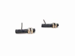 Pendientes en plata de ley Trunk con Brillante