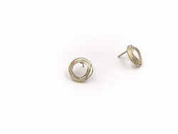 Boucles d'oreilles Circle Gold en argent sterling