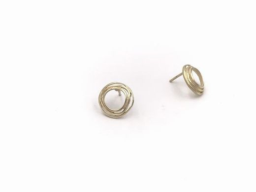 Boucles d'oreilles Circle Gold en argent sterling