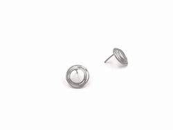 Pendientes en plata ley Circle Silver
