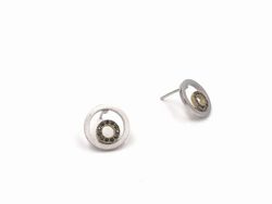 Pendientes en plata ley Doble Circle