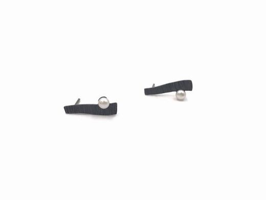 Pendientes en plata ley Pearl Black