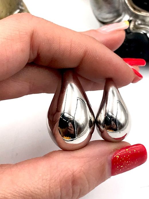 XL-Tropfenohrringe aus Sterlingsilber