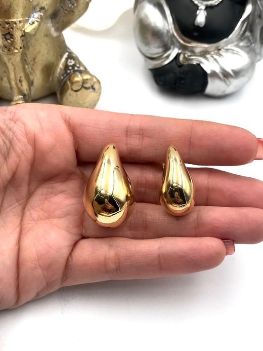 XL-Ohrhänger aus Sterlingsilber und Gold