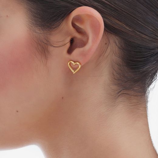 Herz-Gap-Goldohrringe