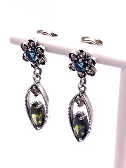 Pendientes largos de plata Mystical