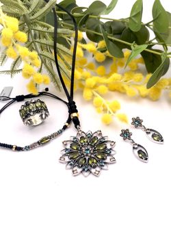 Pendientes largos de plata Mystical