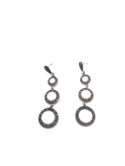 Pendientes largos Elegant de plata de ley Moon