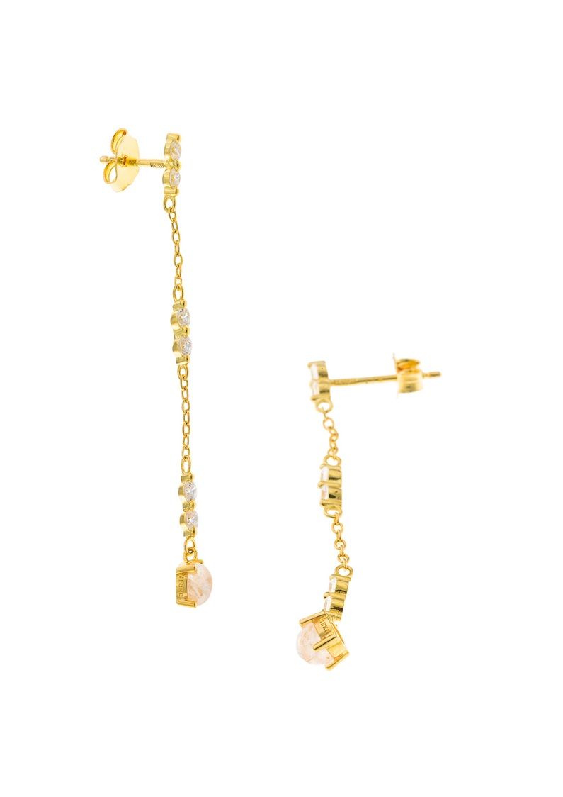 Pendientes largos en plata de ley Moon