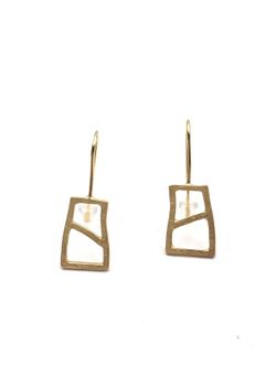 Pendientes largos plata Gold Travesa