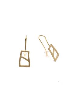 Boucles d'oreilles longues en argent Gold Travesa
