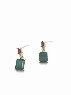 Pendientes largos Top Malasia Malaquita