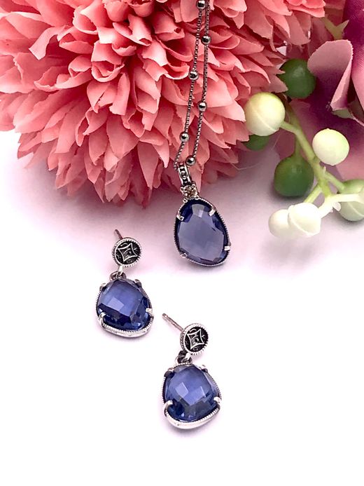 Pendientes largos Top plata Okinawa