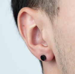 Lotus-Ohrringe mit schwarzem Kreis