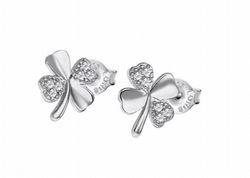 Pendientes Lotus Silver Trébol LP3108 con circonitas multi
