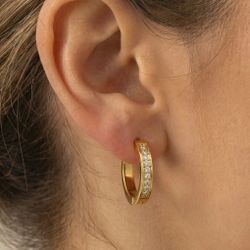 Pendientes Lotus Style LS2329 de acero Gold con circonitas