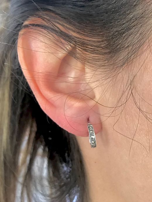 Pendientes Mini Aro Elegant de plata de ley