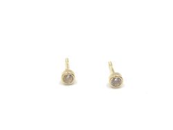 Pendientes oro chatón 3 mm