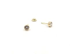Pendientes oro chatón 4 mm