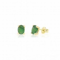 Pendientes oro 18k y esmeralda Alizeh