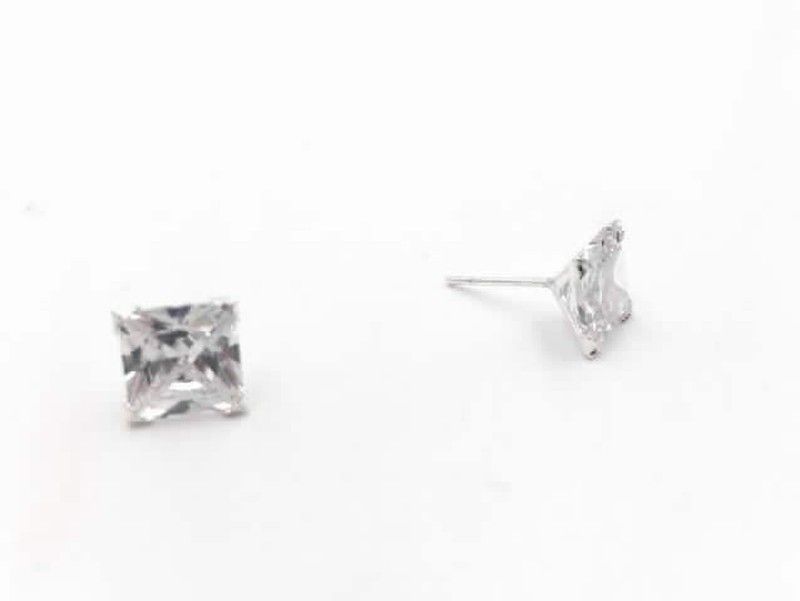 Pendientes plata  unisex rodiado con  circonitas