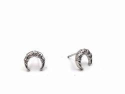Pendientes luna plata rodiada y circonitas