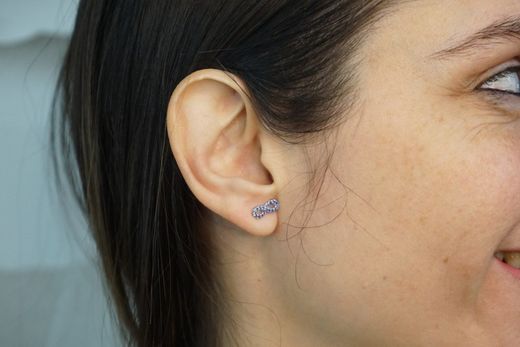 Viceroy Rhodium-Silberohrringe, Unendlichkeit mit blauen Zirkonen besetzt