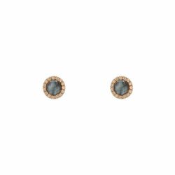 Pendientes de mujer en plata chapado en oro rosa y piedra natural