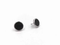 Pendientes plata  unisex rodiado