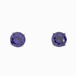 Pendientes Salvatore plata  rodiada con circonitas tanzanita