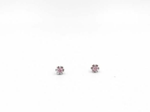 Pendientes plata  bebe rodiado  circonitas
