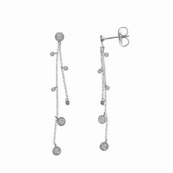 Pendientes largos en plata de ley Motion